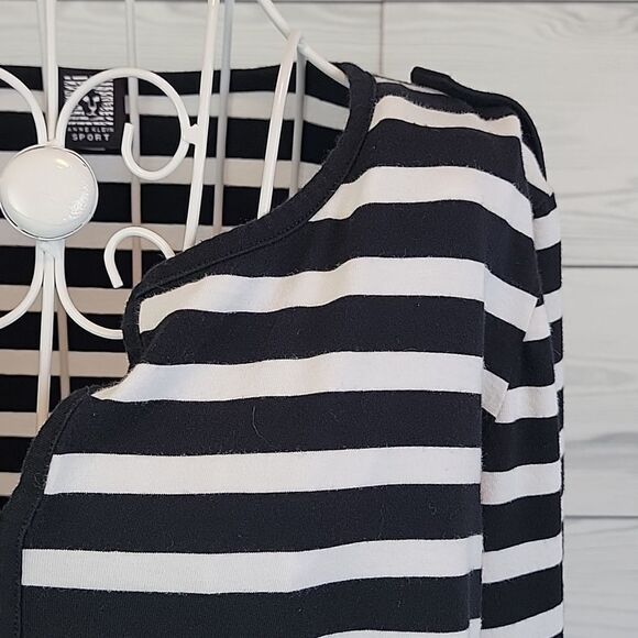 Ann Klein sport striped casual top Women's Size M - Picture 4 of 11